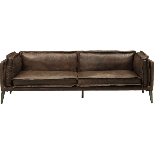 Porchester Sofa in Distressed Chocolate Brown Top Grain Leather